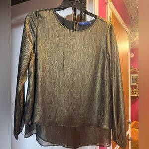 Metallic Gold Long Sleeve Women's Top. Brand new